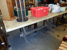 A sanded pine dining table