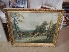 A large picture on canvas 'hunting scene'