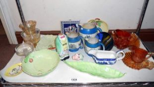 A quantity of pottery and china including Carltonware and Carnival Glass