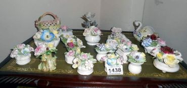 A large quantity of posy ornaments including Doulton and Aynsley