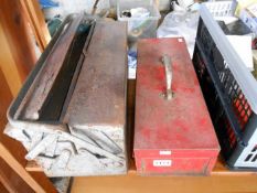 2 metal tool boxes