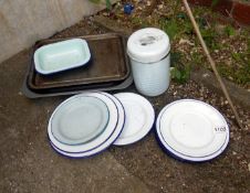 A quantity of kitchen trays etc