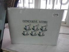 A boxed Genevieve Lethu coloured 6 piece coffee cup set