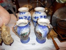 2 pairs of Victorian vases