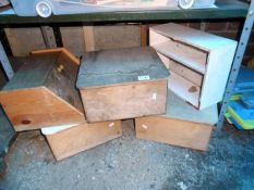 A quantity of wooden items including bread bin etc.