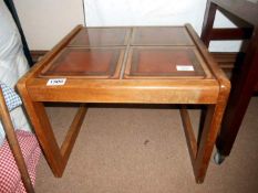 A tile topped coffee table