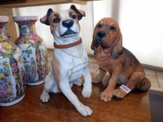 A large Country Artists Jack Russell and a Puppy Love Bloodhound
