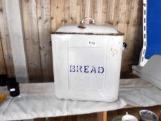 A large enamel bread bin