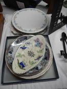 A quantity of antique china plates