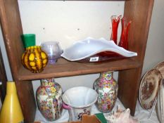 A good selection of glassware and oriental vases etc