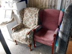 2 wing arm chairs