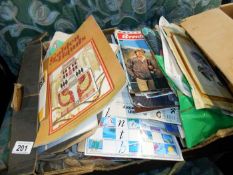 A box of knitting & sewing patterns etc.