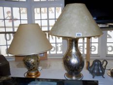 2 decorated table lamps