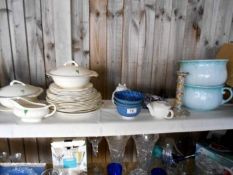 A mixed lot including dinner set, chamber pots etc