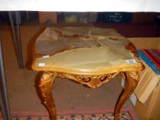 A marble table