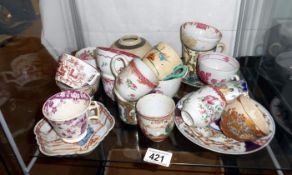 A collection of decorated china teapots