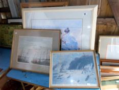 A quantity of watercolours, prints etc