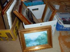 A box of paintings and picture