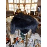 A black fox fur stole