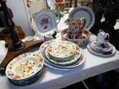 A large quantity of china including early Masons and ironstone