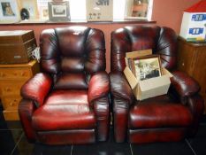 2 leather armchairs