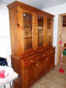 A good period glazed pine kitchen dresser