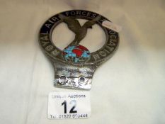 A Royal Air Forces association car badge