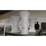 3 large Kaizer porcelain vases