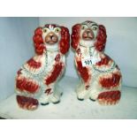 Pair of Staffordshire spaniels a/f