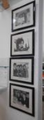 4 framed photographs by Bill Francis of The Who, Rolling Stones,
