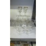 5 vintage Irish Bushmills wine glasses with gold lettering,