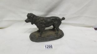 A spelter figure of a dog