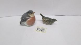 2 Copenhagen bird figurines