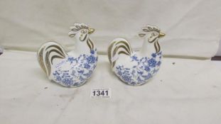 A pair of Minton Shalimar chicken figures