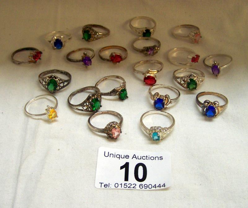 20 new stone set silver rings stamped 925