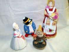 Royal Doulton 'Old Country Roses' and 'The rag doll' figures with Coalport Paddington bear and