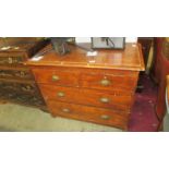 A Victorian pine flat front chest of drawers