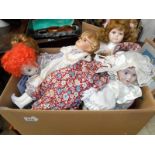 A box of porcelain collectors dolls