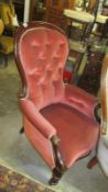 A gents chair (pink)