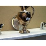 Silver plated jug and tray