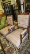 An Edwardian ladies and gents chairs