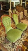 A pair of mahogany ladies chairs