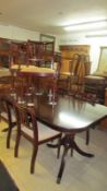 A mahogany table and 6 chairs