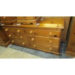 A solid pine 6 drawer side by side chest of drawers