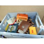 Box of vinatge camera equipment