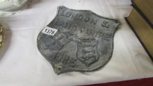 A London & Lancashire fire lead wall plaque