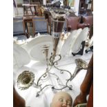 A silver plated 4 trumpet epergne