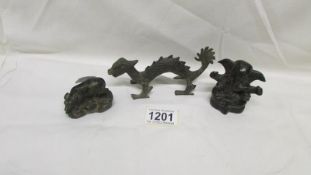 A Chinese bronze dragon,