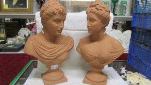 A pair of Roman style busts