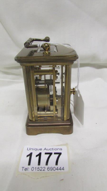A miniature brass carriage clock marked Matthew Norman, - Image 2 of 4